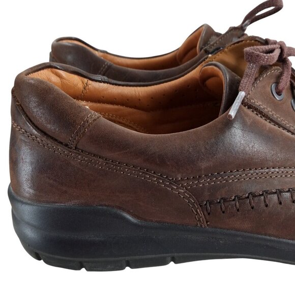 Ecco Seawalker Brown Leather Lace Up Loafers Size 47 US 13-13.5 Comfort Oxford main image 6